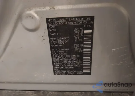 2016 Nissan Rogue Sv z USA, uszkodzony, nr VIN KNMAT2MV0GP619387